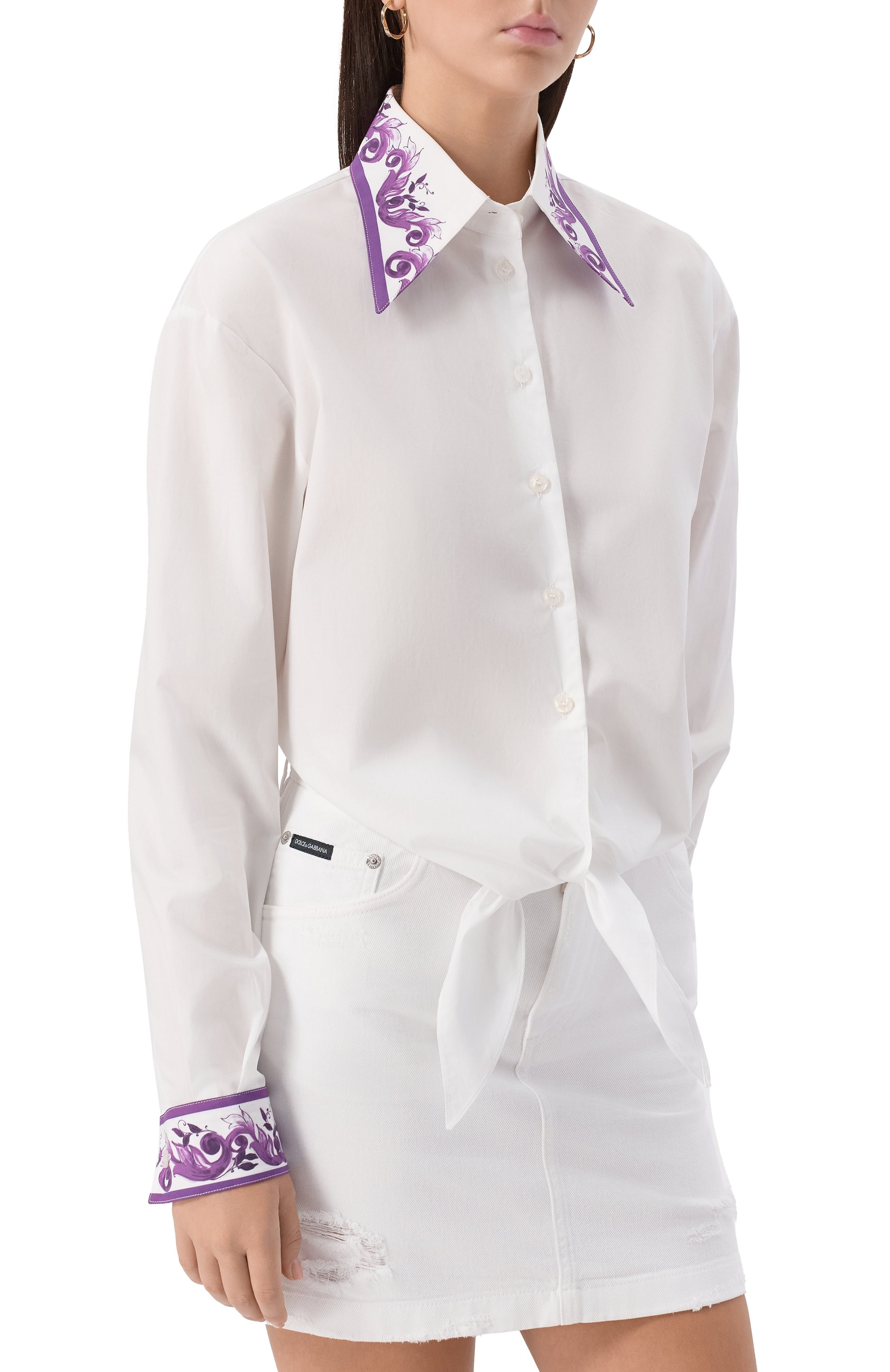 Хлопковая блузка DOLCE & GABBANA, арт. F5P61T/GDDC2, фото 3