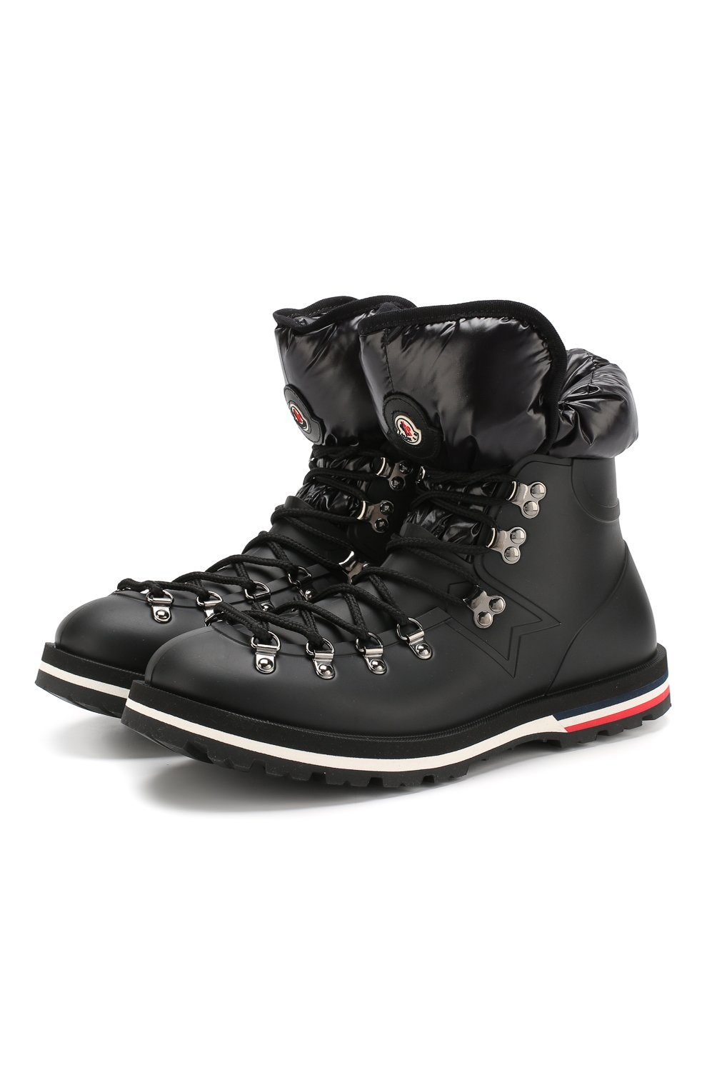 Утепленные резиновые ботинки inaya на шнуровке MONCLER черного цвета по цене 45350 руб., арт. D2-09A-20498-00-019Z2, фото 1 Утепленные резиновые ботинки inaya на шнуровке MONCLER, арт. D2-09A-20498-00-019Z2, фото 1