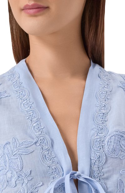 Платье из хлопка и вискозы MAURIZIO голубого цвета по цене 64050 руб., арт. W06200781, фото 4 Платье из хлопка и вискозы MAURIZIO, арт. W06200781, фото 4