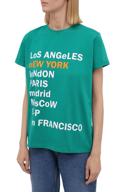 Хлопковая футболка SEVEN LAB, арт. T21-nEW YORK GO emerald, фото 3