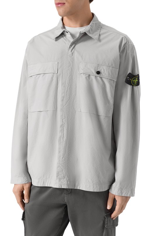 Хлопковая рубашка Stone Island K1S151200015-S0003 Серый  K1S151200015-S0003 Фото 3