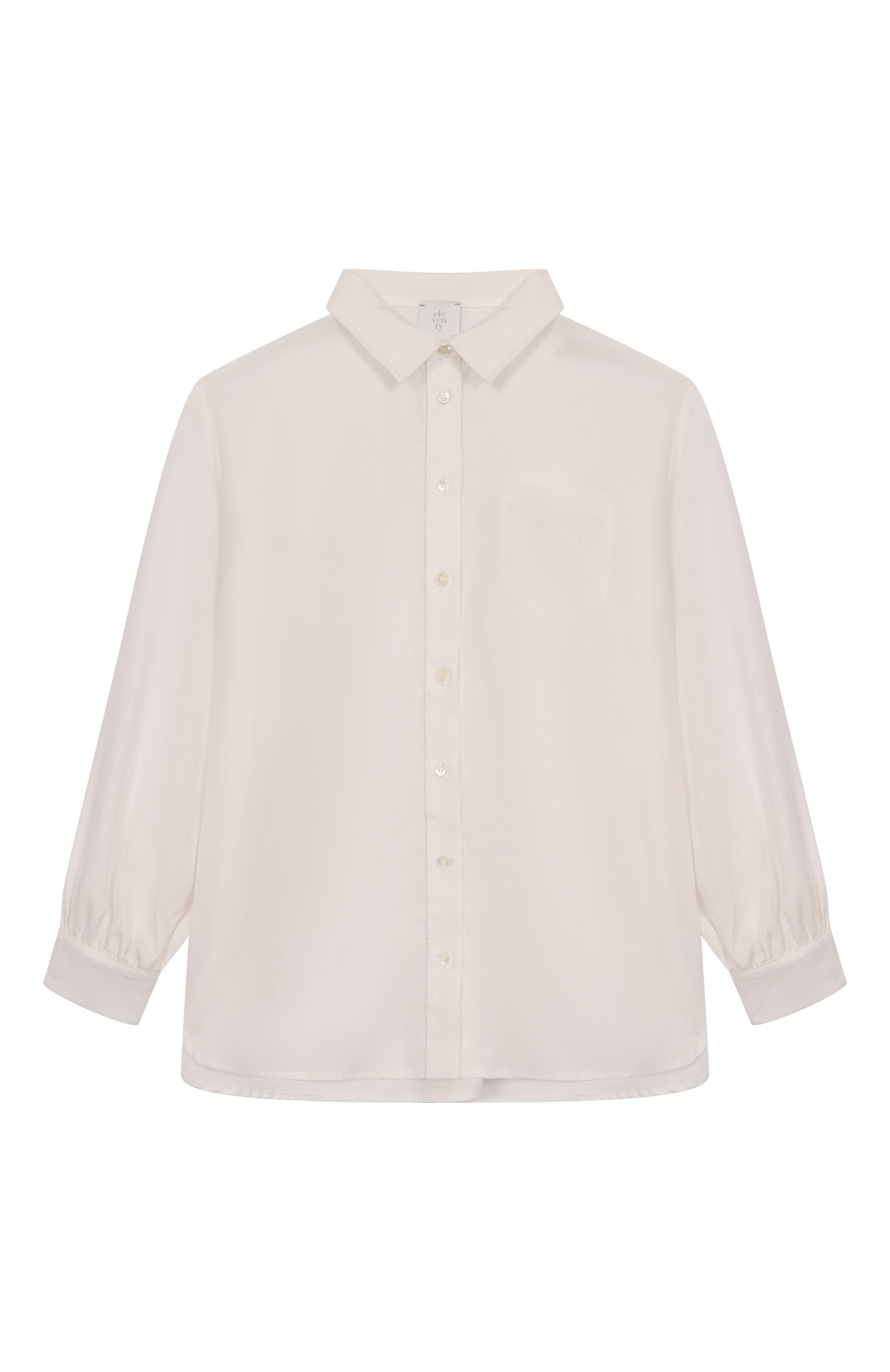 Рубашка из лиоцелла ELEVENTY белого цвета по цене 19500 руб., арт. EX5A20/Z3324/10-16, фото 1 Рубашка из лиоцелла ELEVENTY, арт. EX5A20/Z3324/10-16, фото 1