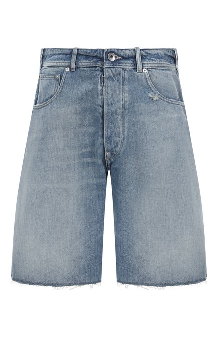Мужские джинсовые шорты MAISON MARGIELA голубого цвета, арт. S50MU0086/S30383 | Фото 1 (Материал сплава: Проставлено; Материал внешний: Хлопок; Длина Шорты М: До колена; Драгоценные камни: Проставлено)
