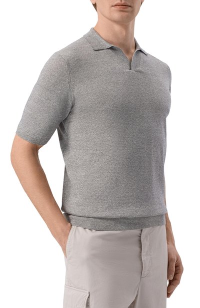 Поло изо льна и хлопка ANDREA CAMPAGNA, арт. PL1MCSK/LC14R, фото 3