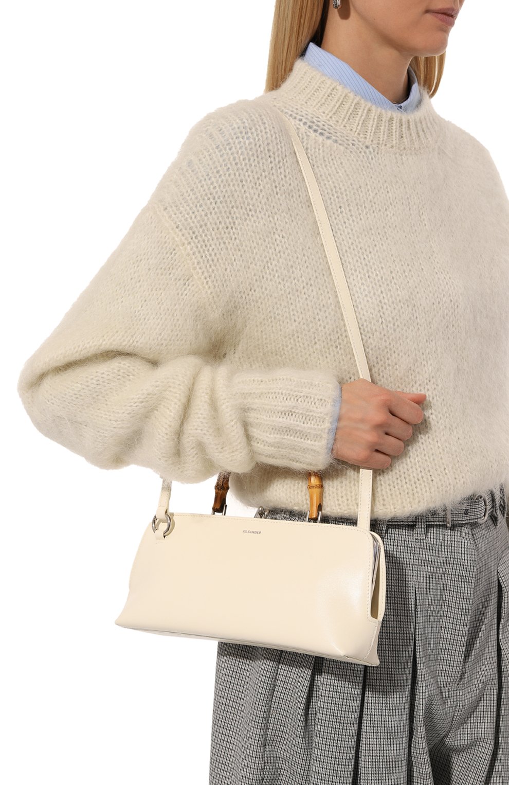 Сумка goji small JIL SANDER кремового цвета по цене 239500 руб., арт. J07ZH0042-P5356, фото 2 Сумка goji small JIL SANDER, арт. J07ZH0042-P5356, фото 2