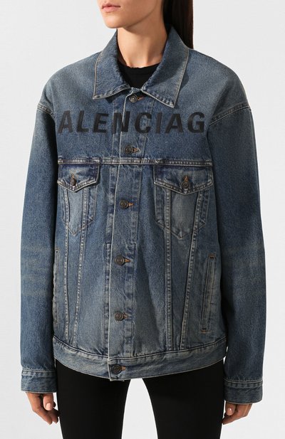 Джинсовая куртка BALENCIAGA темно-синего цвета по цене 86400 руб., арт. 594386/TCW03, фото 3 Джинсовая куртка BALENCIAGA, арт. 594386/TCW03, фото 3