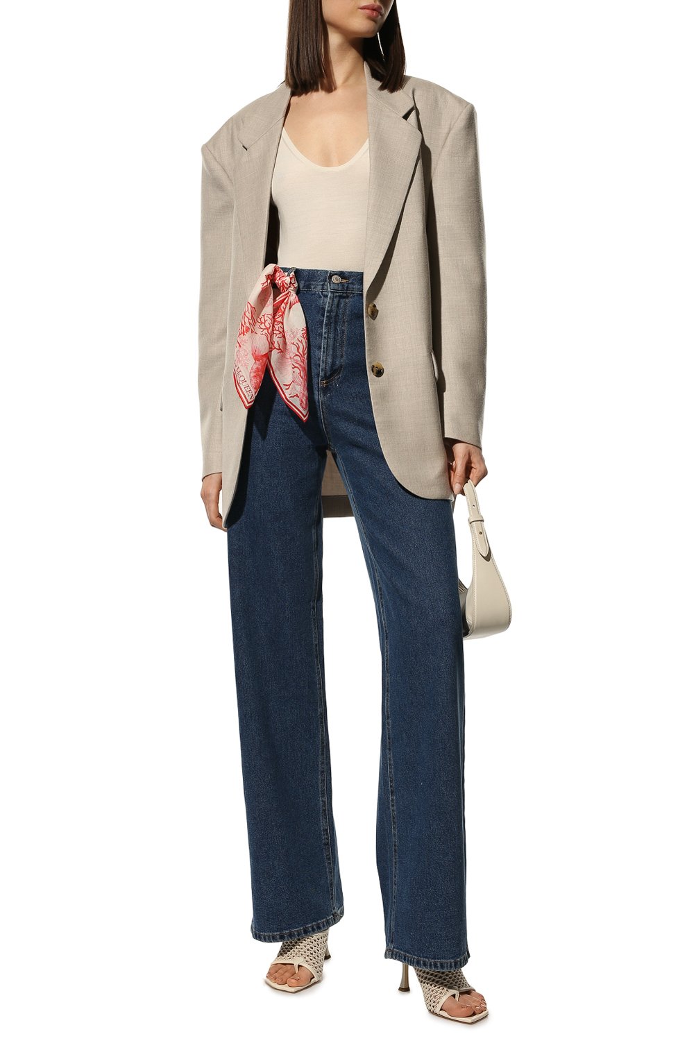 Платок из хлопка и шелка ALEXANDER MCQUEEN, арт. 687460/3624Q, фото 2