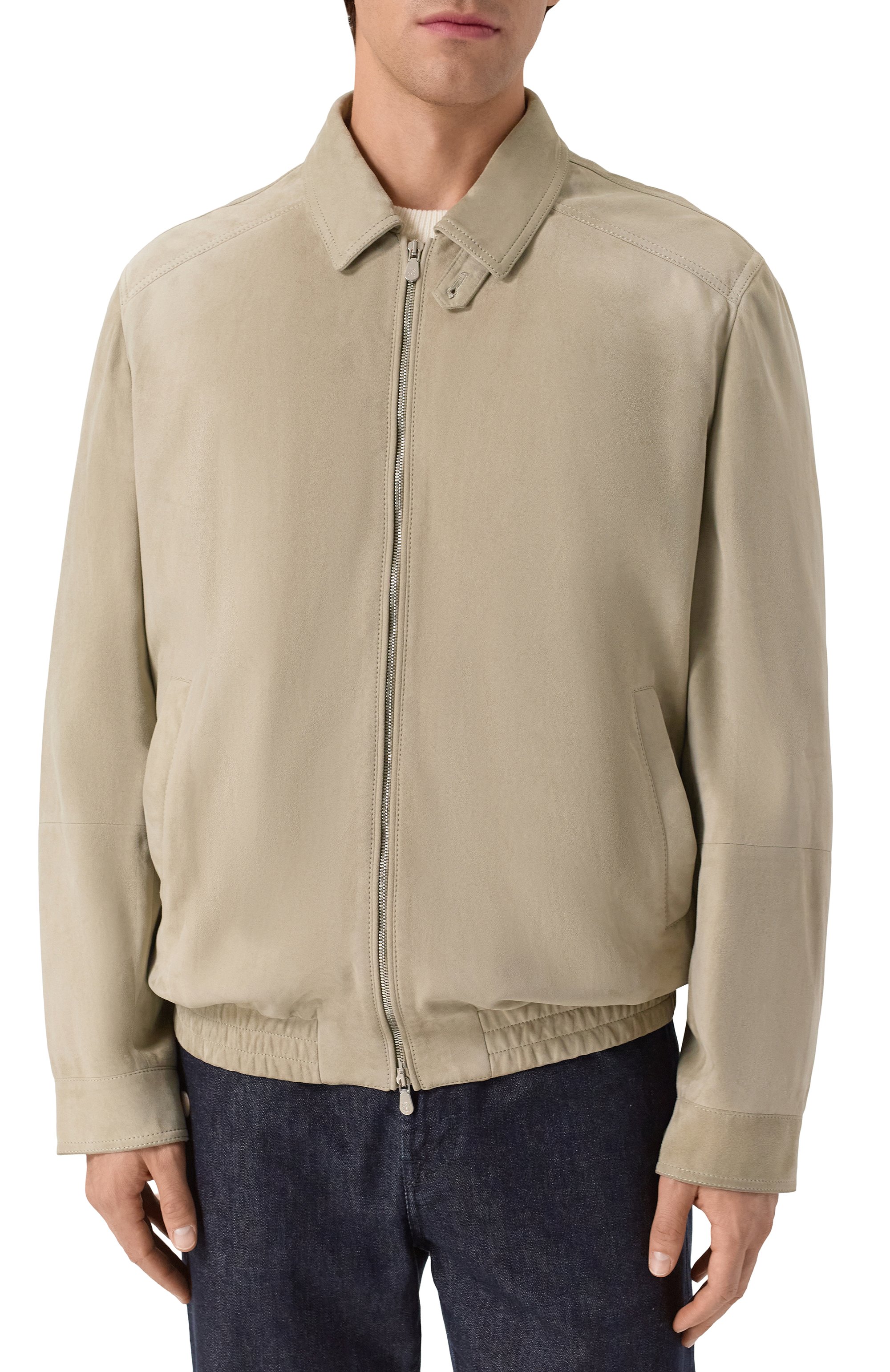 Замшевый бомбер BRUNELLO CUCINELLI бежевого цвета по цене 720500 руб., арт. M0PCL1989P, фото 3 Замшевый бомбер BRUNELLO CUCINELLI, арт. M0PCL1989P, фото 3