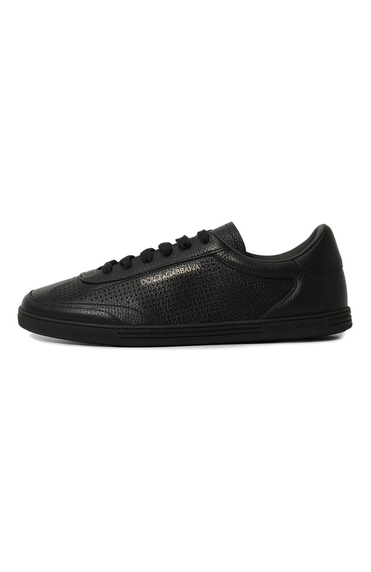 Мужские кожаные кеды saint tropez DOLCE & GABBANA черного цвета, арт. CS2256/AR837 | Фото 4 (Материал внутренний: Натуральная кожа; Подошва: Плоская; Стили: Классический; Материал утеплителя: Без утеплителя; Материал внешний: Натуральная кожа; Кросс-КТ: Низкие)