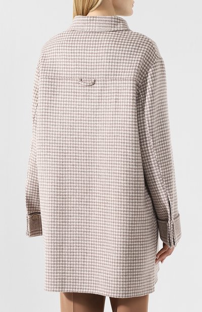 Пальто из смеси шерсти и шелка NANUSHKA, арт. DESSA_GREY CHECK_D0UBLE W00L, фото 4