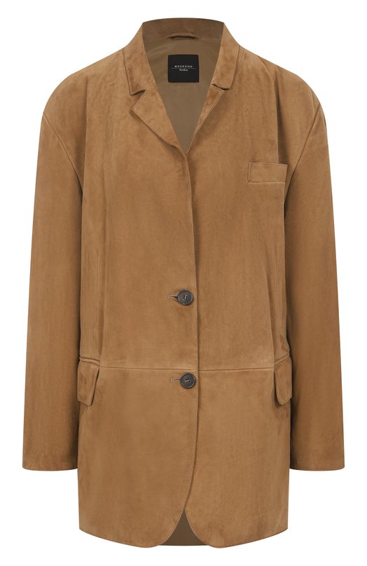 Замшевый жакет Weekend Max Mara R0LANDA Бежевый R0LANDA