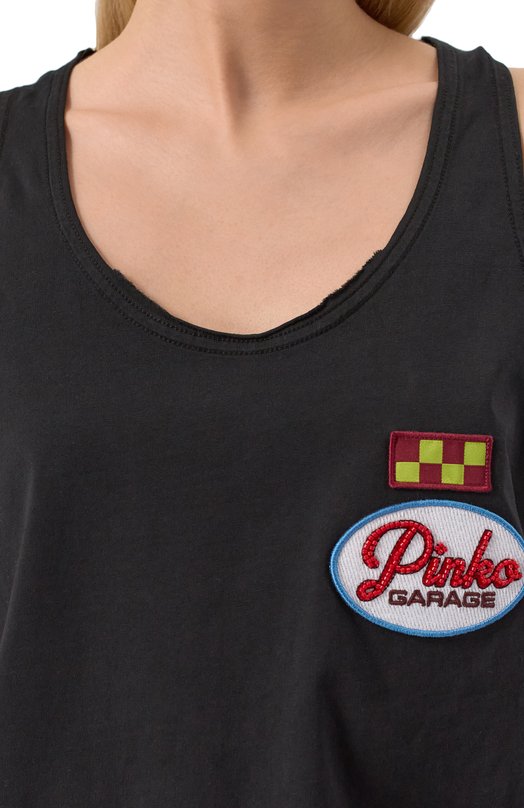 Хлопковая майка Pinko 105269/A2ME Чёрный  105269/A2ME Фото 5