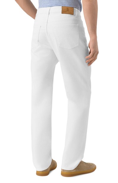Джинсы traditional fit BRUNELLO CUCINELLI белого цвета по цене 88800 руб., арт. M277PB321W, фото 4 Джинсы traditional fit BRUNELLO CUCINELLI, арт. M277PB321W, фото 4