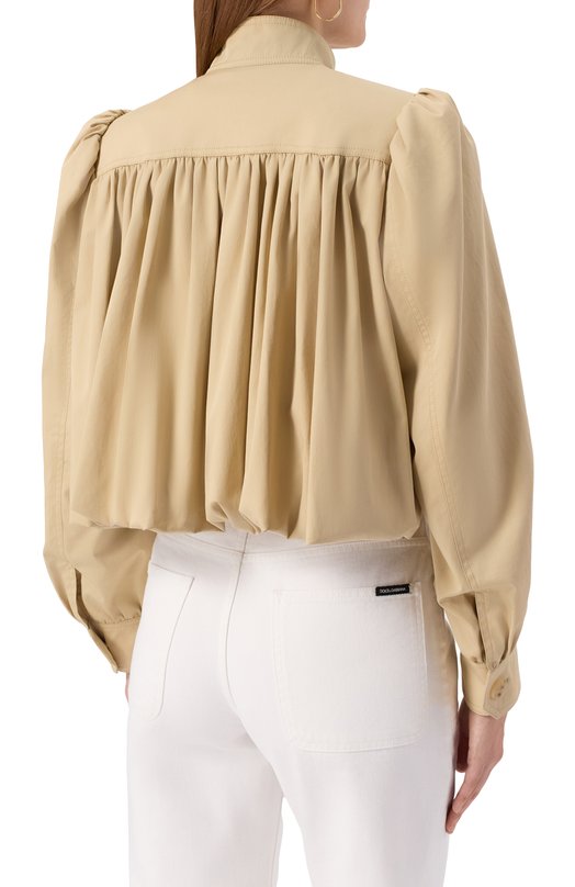 Хлопковая куртка Chloé CH25UVE21118 Бежевый  CH25UVE21118 Фото 4