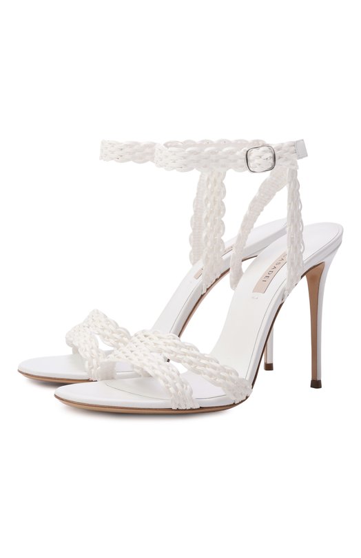 Кожаные босоножки Avenida Julia 100 Casadei 1L421B1001/C2934 Белый 1L421B1001/C2934