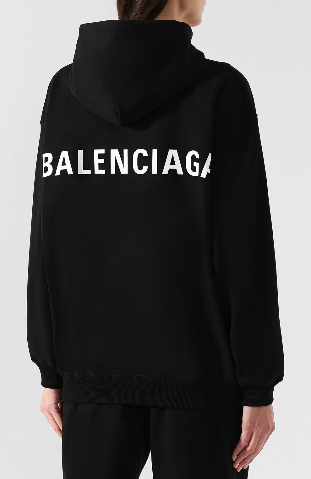 Хлопковое худи BALENCIAGA черного цвета по цене 55100 руб., арт. 556113/TAV37, фото 4 Хлопковое худи BALENCIAGA, арт. 556113/TAV37, фото 4