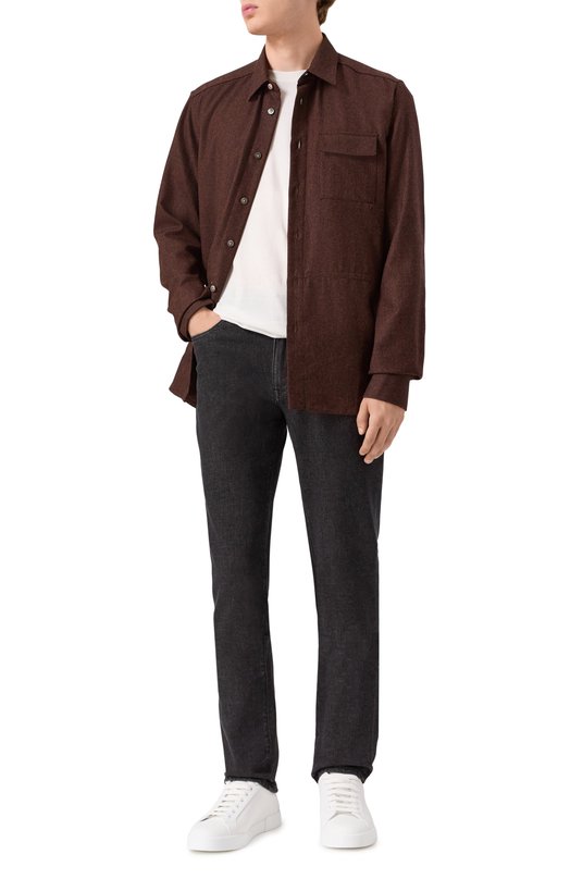 Шерстяная рубашка Kiton UMCBUBAK0167G05 Коричневый  UMCBUBAK0167G05 Фото 2