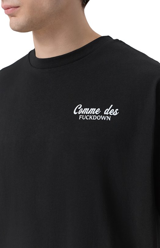 Хлопковая футболка Comme des Fuckdown CFABM01939 Чёрный  CFABM01939 Фото 5