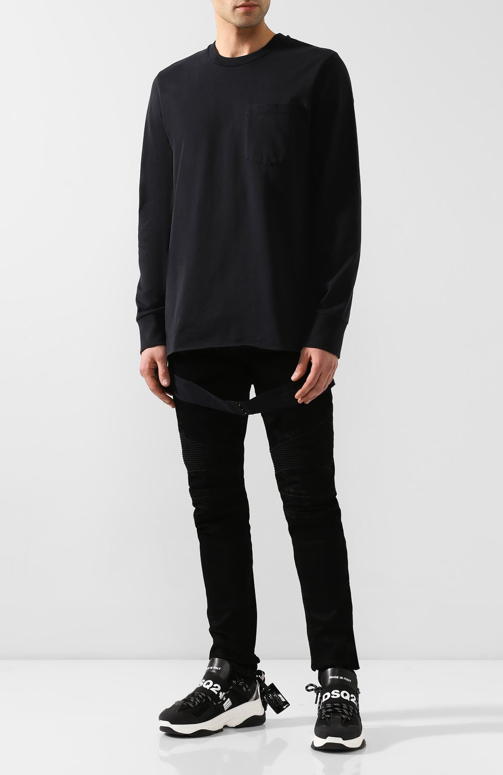 Хлопковый лонгслив HELMUT LANG черного цвета по цене 27350 руб., арт. J09DM525, фото 2 Хлопковый лонгслив HELMUT LANG, арт. J09DM525, фото 2