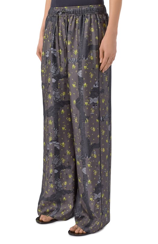 Шелковые брюки Ganni A1080121 Серый  A1080121 Фото 3