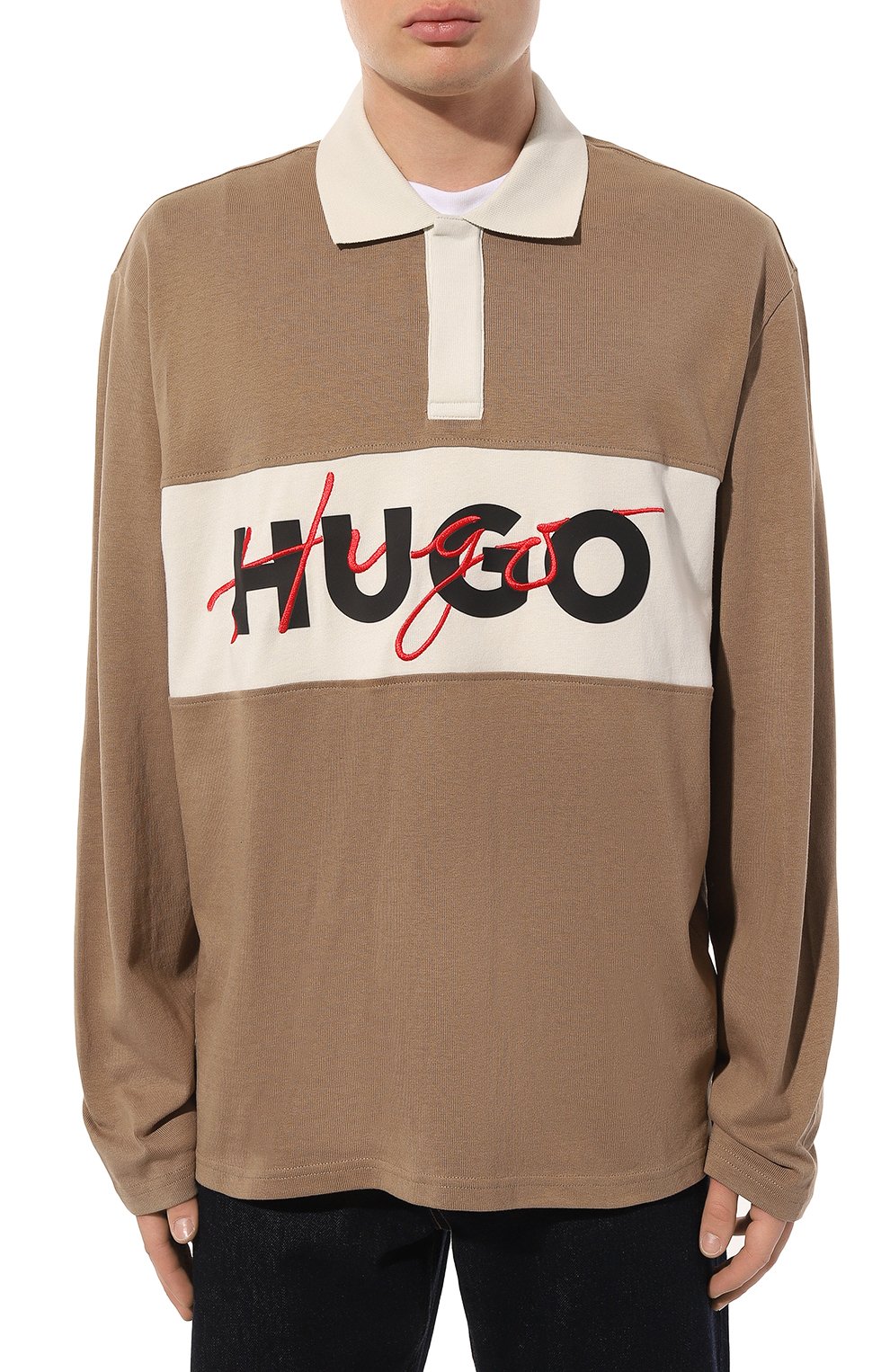 Хлопковое поло HUGO, арт. 50494348, фото 3