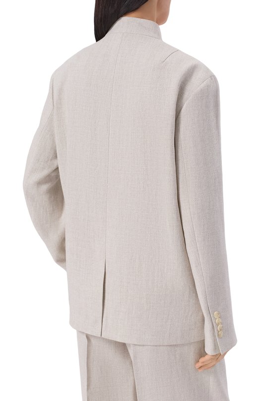 Жакет изо льна и вискозы 12 STOREEZ 137026 Серый  137026 Фото 4