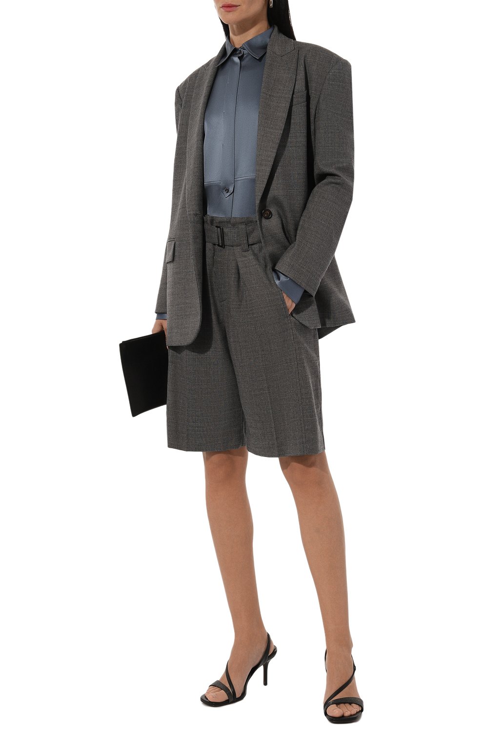 Атласная блузка BRUNELLO CUCINELLI, арт. MPC59NR516, фото 2