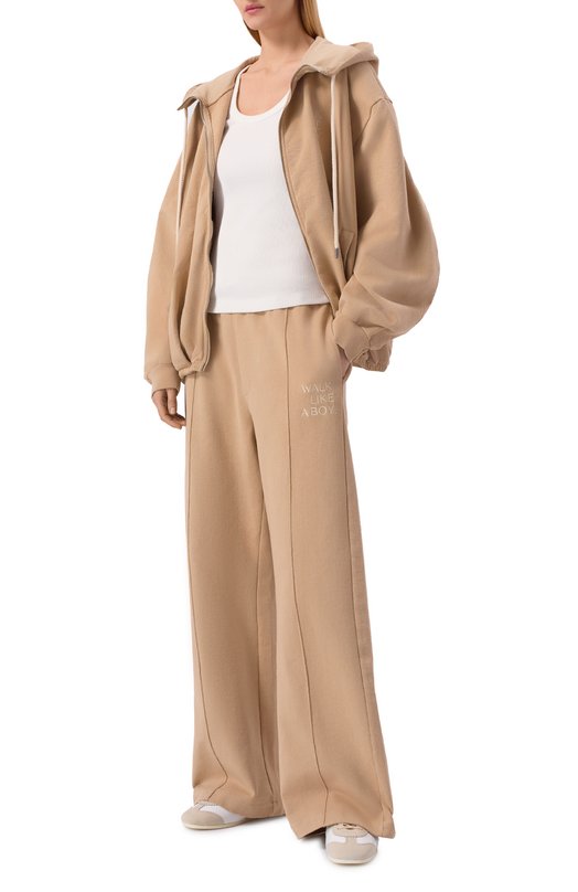 Хлопковые брюки Halfboy HS261WP001 FL005/J0GGER Бежевый  HS261WP001 FL005/J0GGER Фото 2