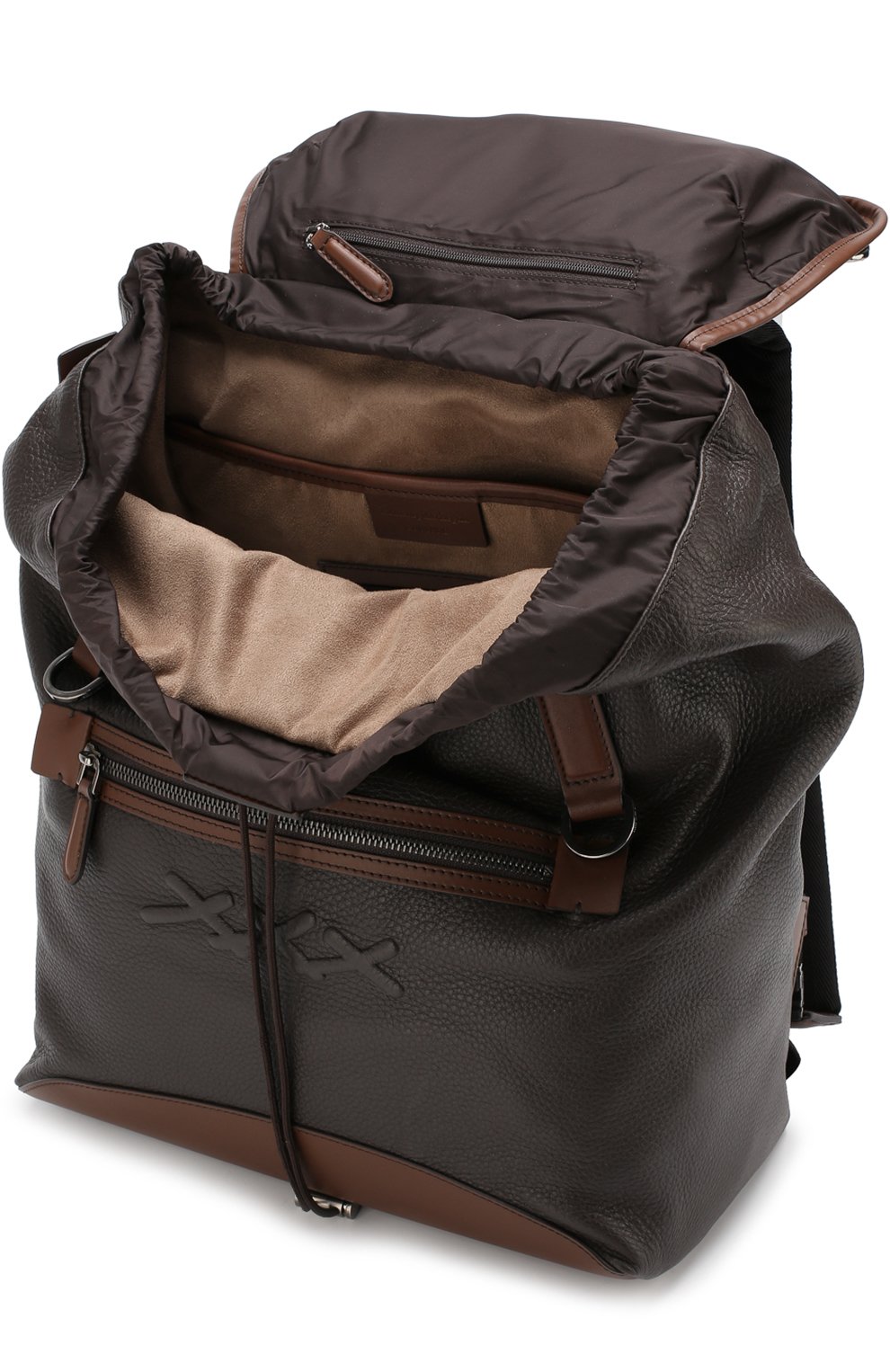 Кожаный рюкзак с внешним карманом на молнии ZEGNA, арт. C1379L-LUX, фото 4