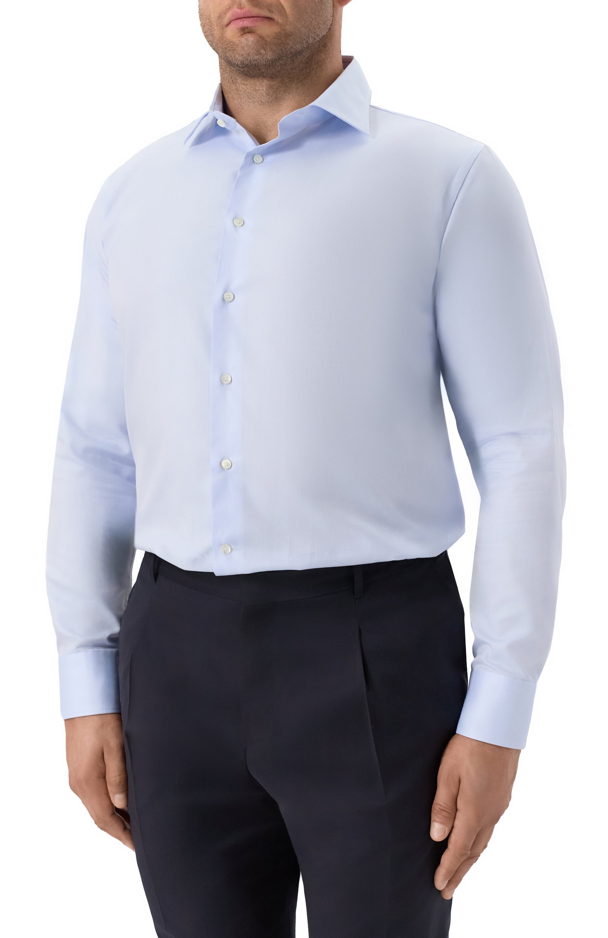 Хлопковая сорочка CANALI светло-голубого цвета по цене 29950 руб., арт. CCL7098/GA03313, фото 3 Хлопковая сорочка CANALI, арт. CCL7098/GA03313, фото 3