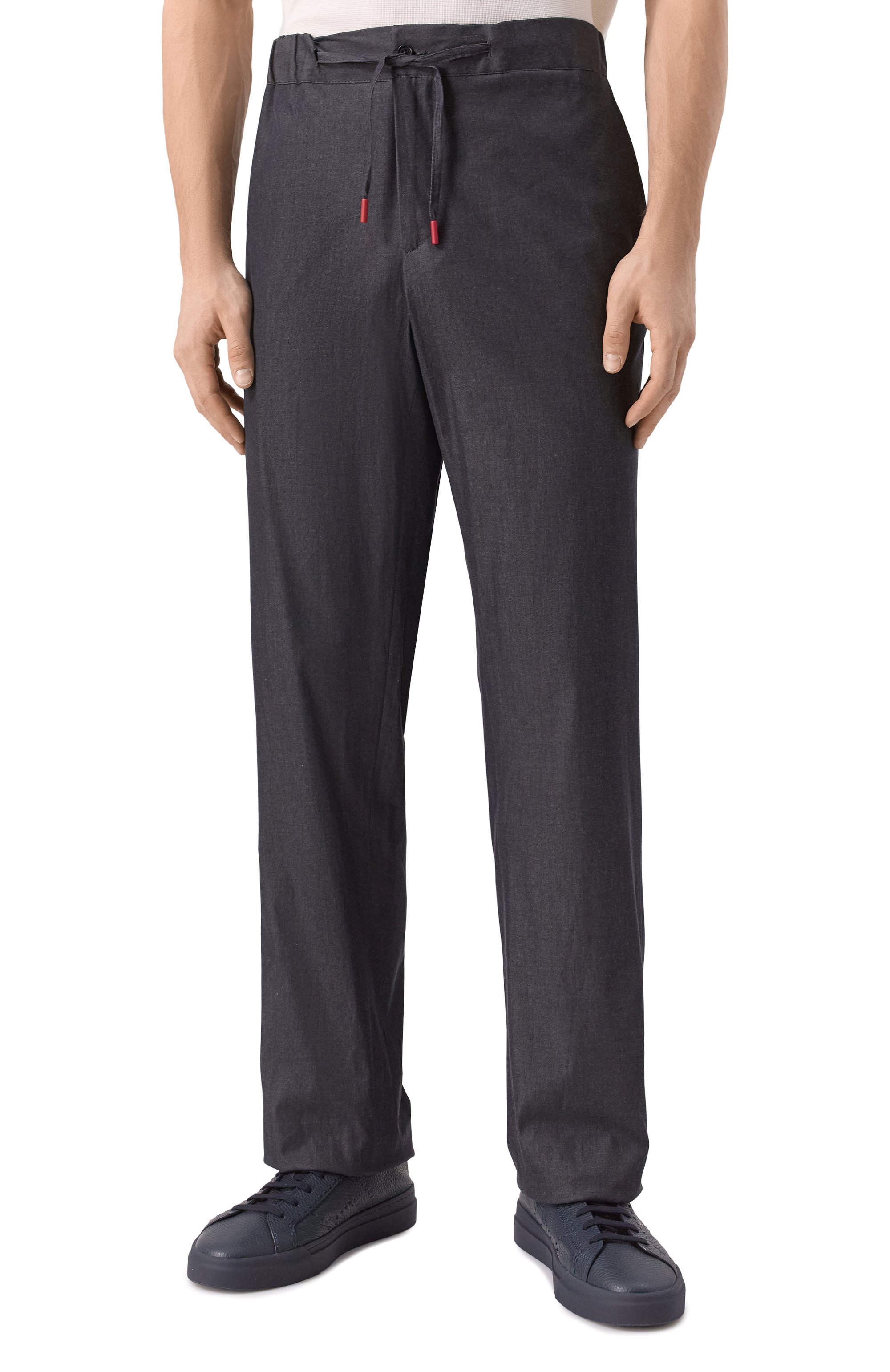 Хлопковые брюки KITON темно-серого цвета по цене 123000 руб., арт. UPN007H0922801, фото 3 Хлопковые брюки KITON, арт. UPN007H0922801, фото 3