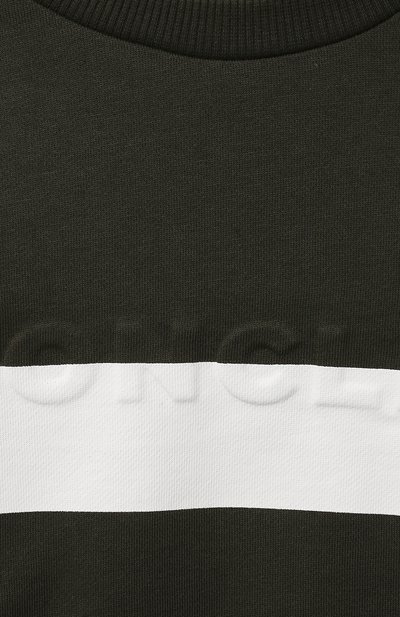 Хлопковый свитшот MONCLER хаки цвета по цене 23450 руб., арт. G1-954-8G761-20-809AG/8-10A, фото 3 Хлопковый свитшот MONCLER, арт. G1-954-8G761-20-809AG/8-10A, фото 3