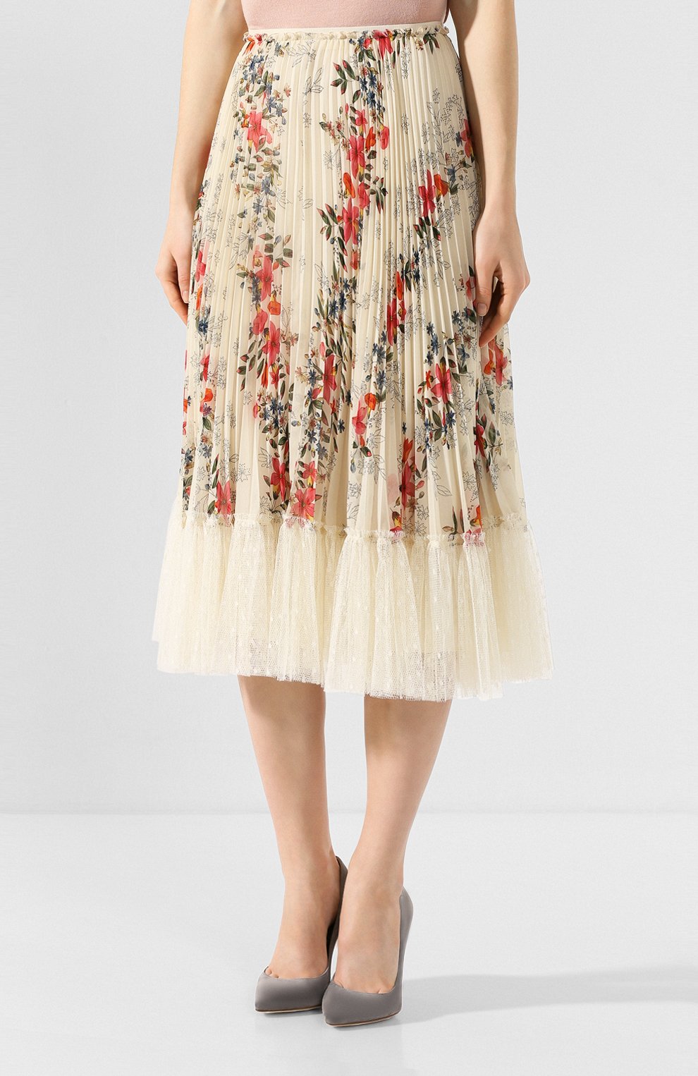 Плиссированная юбка REDVALENTINO белого цвета по цене 97550 руб., арт. TR3RAD30/4RU, фото 3 Плиссированная юбка REDVALENTINO, арт. TR3RAD30/4RU, фото 3