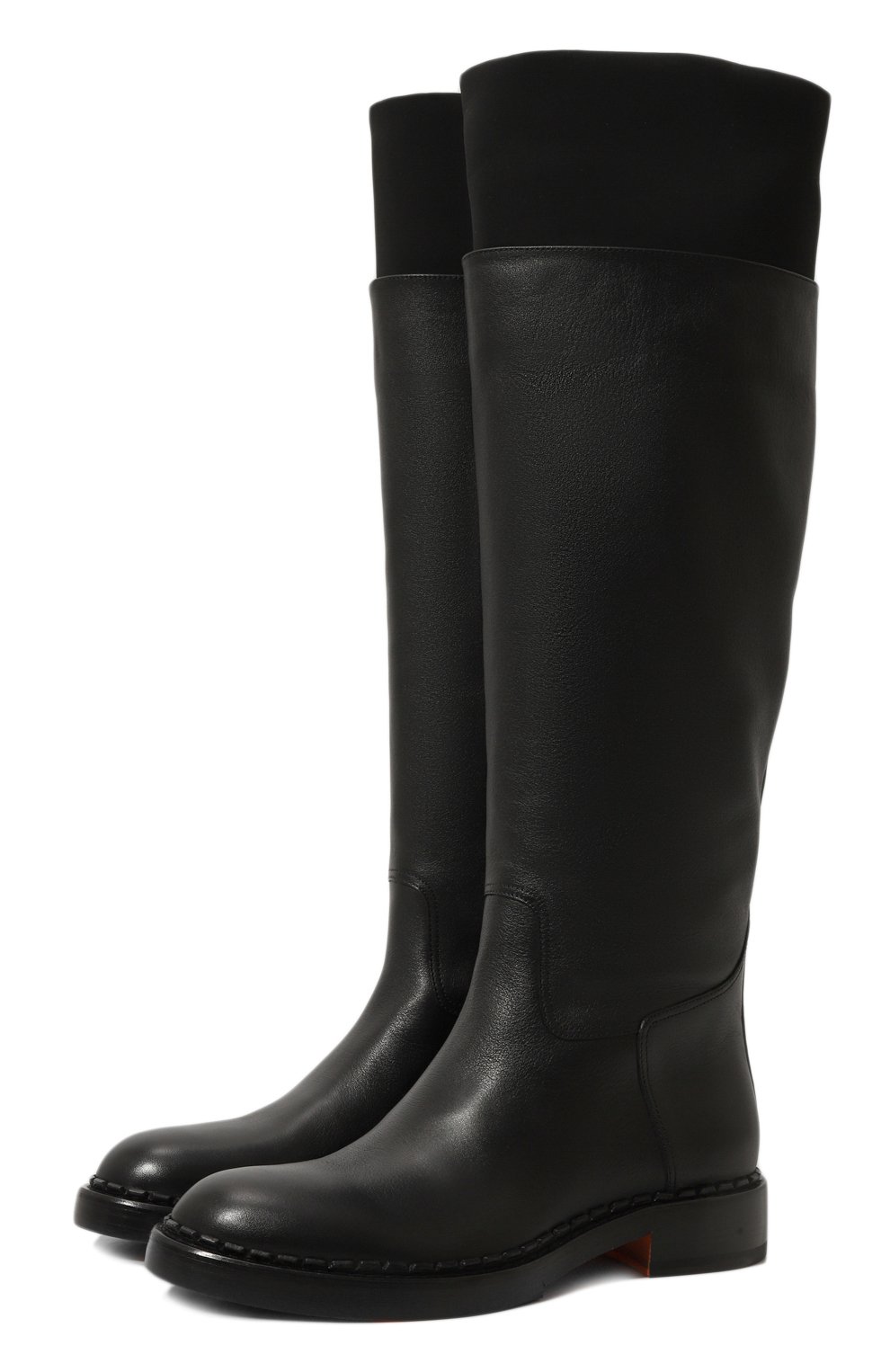 Комбинированные сапоги SANTONI черного цвета по цене 177500 руб., арт. WSAG71123BJ2TTPE, фото 1 Комбинированные сапоги SANTONI, арт. WSAG71123BJ2TTPE, фото 1