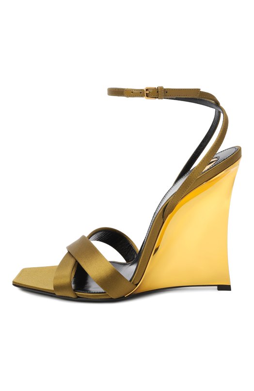Текстильные босоножки Lucienne 110 Saint Laurent 830287/9QNA0 Хаки  830287/9QNA0 Фото 4
