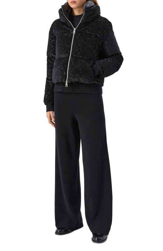 Пуховик с отделкой пайетками Herno PI002161D/12751 Чёрный  PI002161D/12751 Фото 2