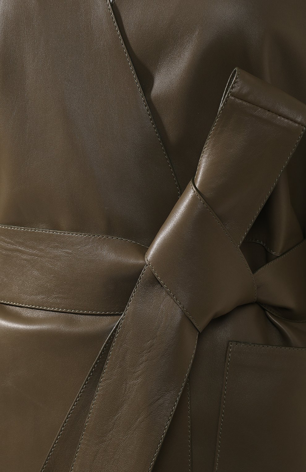 Кожаное пальто LOEWE хаки цвета по цене 279000 руб., арт. S1101970CL, фото 5 Кожаное пальто LOEWE, арт. S1101970CL, фото 5