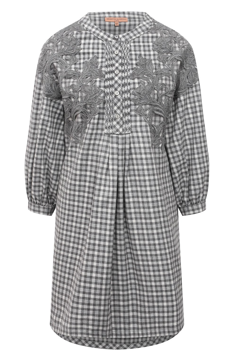 Хлопковое платье ERMANNO SCERVINO серого цвета по цене 66950 руб., арт. D394K303YDR, фото 1 Хлопковое платье ERMANNO SCERVINO, арт. D394K303YDR, фото 1