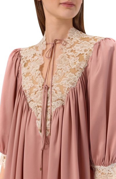 Атласное платье CHLOÉ розового цвета по цене 491000 руб., арт. CH26SR006008_001, фото 4 Атласное платье CHLOÉ, арт. CH26SR006008_001, фото 4