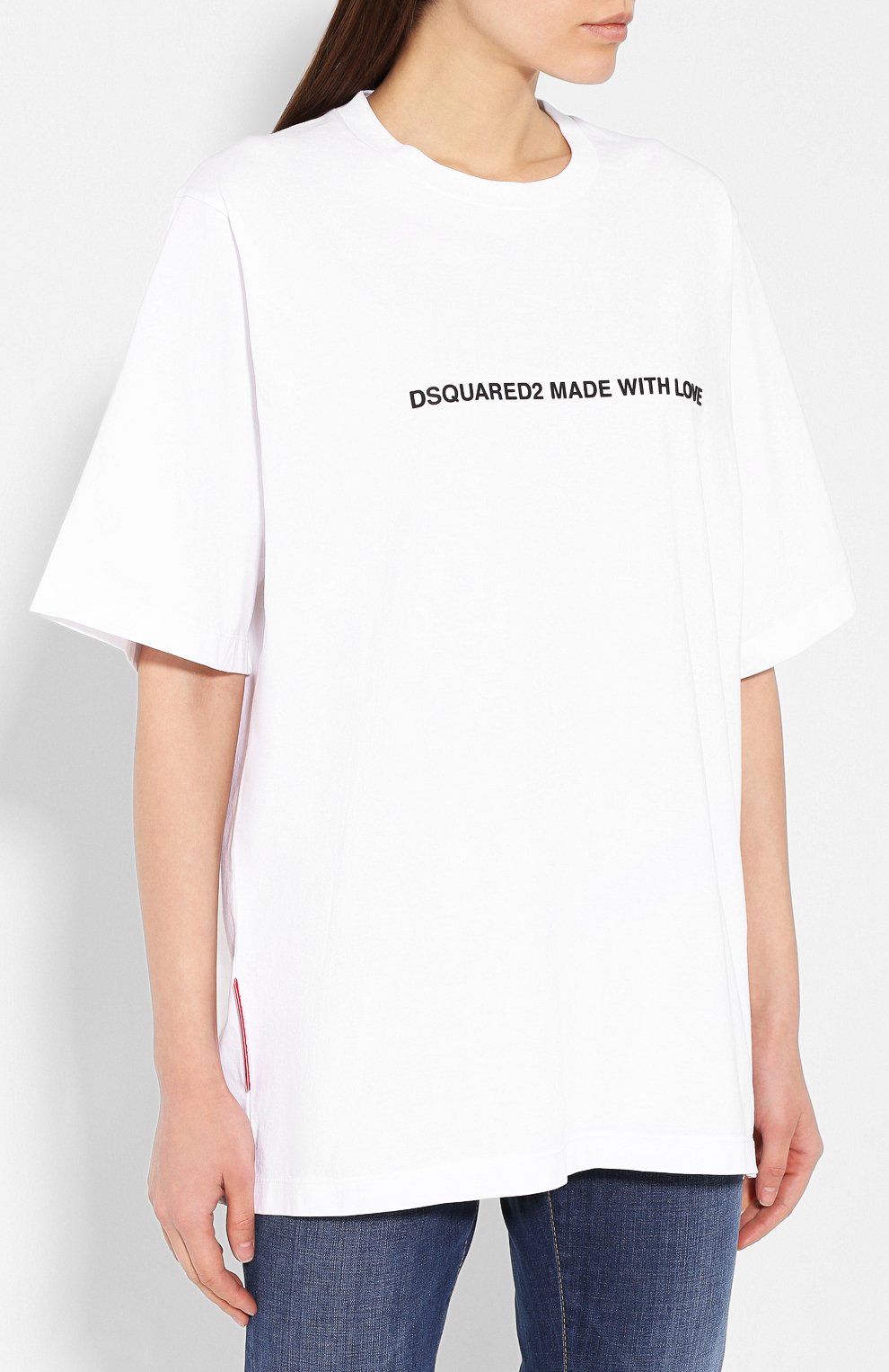 Хлопковая футболка DSQUARED2 белого цвета по цене 31600 руб., арт. S75GD0026/S20694, фото 3 Хлопковая футболка DSQUARED2, арт. S75GD0026/S20694, фото 3