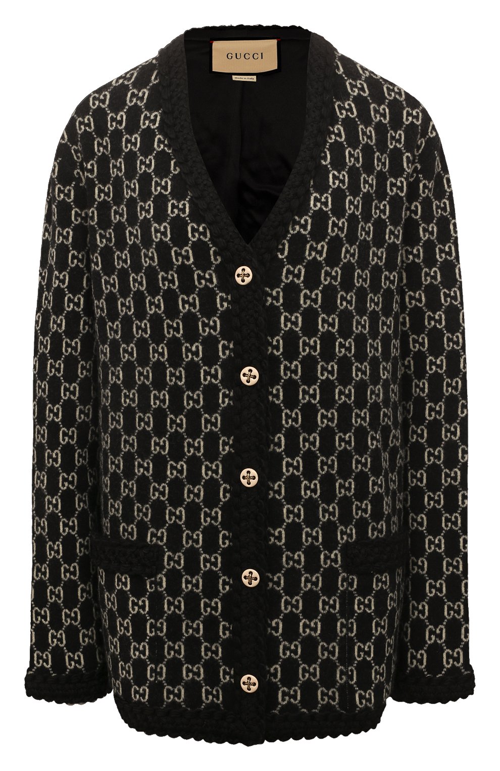 Шерстяной кардиган GUCCI черного цвета по цене 316800 руб., арт. 644570 XKBN1, фото 1 Шерстяной кардиган GUCCI, арт. 644570 XKBN1, фото 1