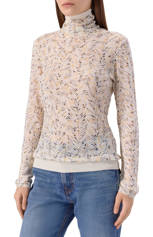 Водолазка из шерсти и вискозы Missoni DS25WN1K/BK01EU Кремовый  DS25WN1K/BK01EU Фото 3