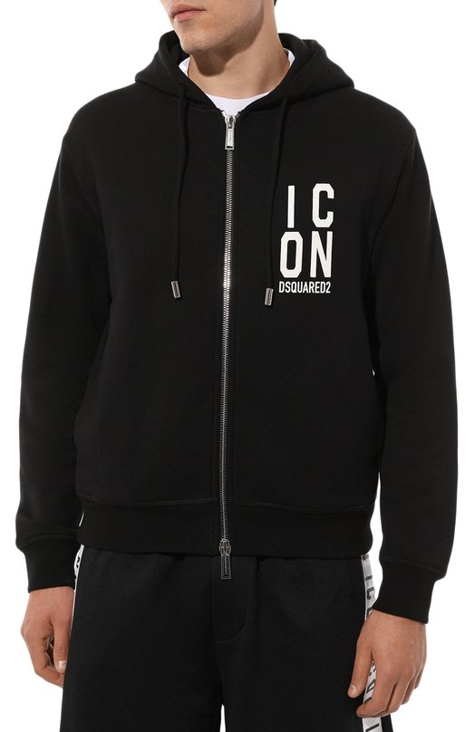 Хлопковая толстовка Dsquared2 S79HG0012/S25516 Чёрный  S79HG0012/S25516 Фото 3
