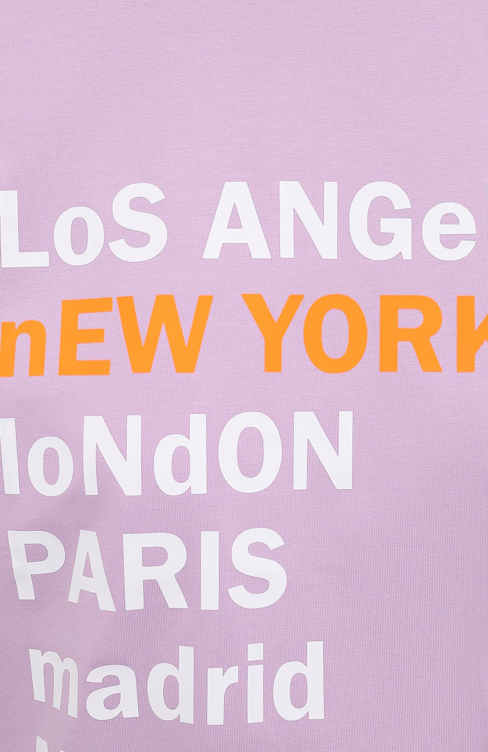 Хлопковая футболка SEVEN LAB сиреневого цвета по цене 7520 руб., арт. T21-nEW YORK GO lavender, фото 5 Хлопковая футболка SEVEN LAB, арт. T21-nEW YORK GO lavender, фото 5