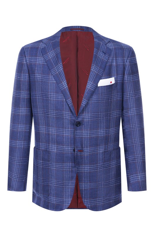 Пиджак из кашемира и шелка Kiton UG81K06T46 Синий UG81K06T46