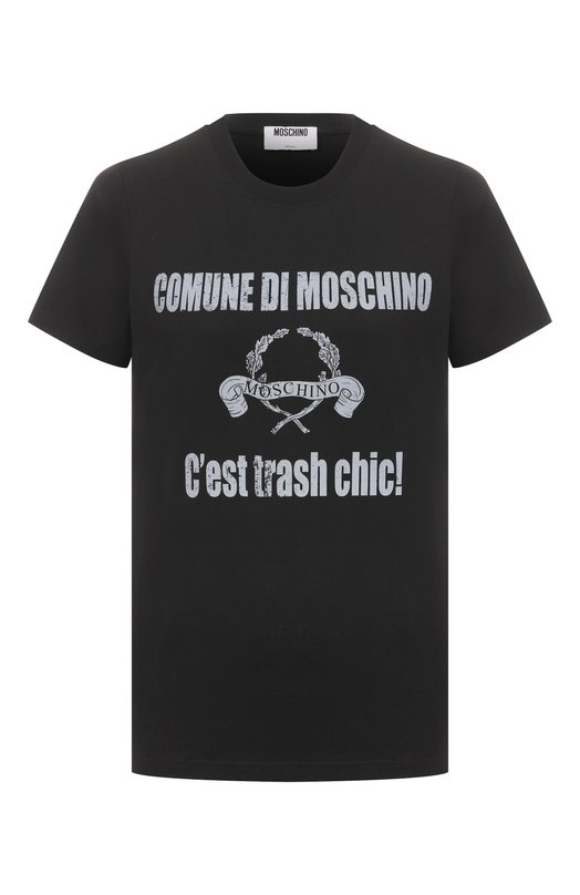 Хлопковая футболка Moschino A0706/5441 Чёрный A0706/5441