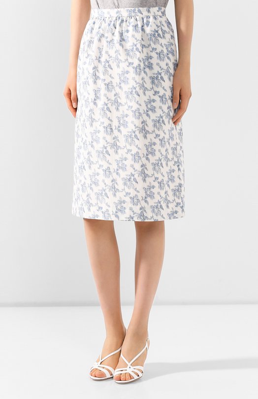 Юбка из смеси хлопка и вискозы Brock Collection Голубой, фото 3