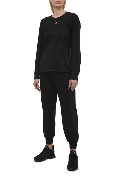Хлопковые джоггеры ADIDAS BY STELLA MCCARTNEY черного цвета по цене 8415 руб., арт. FU0734, фото 2 Хлопковые джоггеры ADIDAS BY STELLA MCCARTNEY, арт. FU0734, фото 2