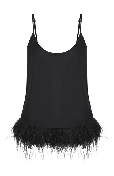 Шелковый топ с отделкой перьями EDOMO, арт. T002007FW2324, фото 1