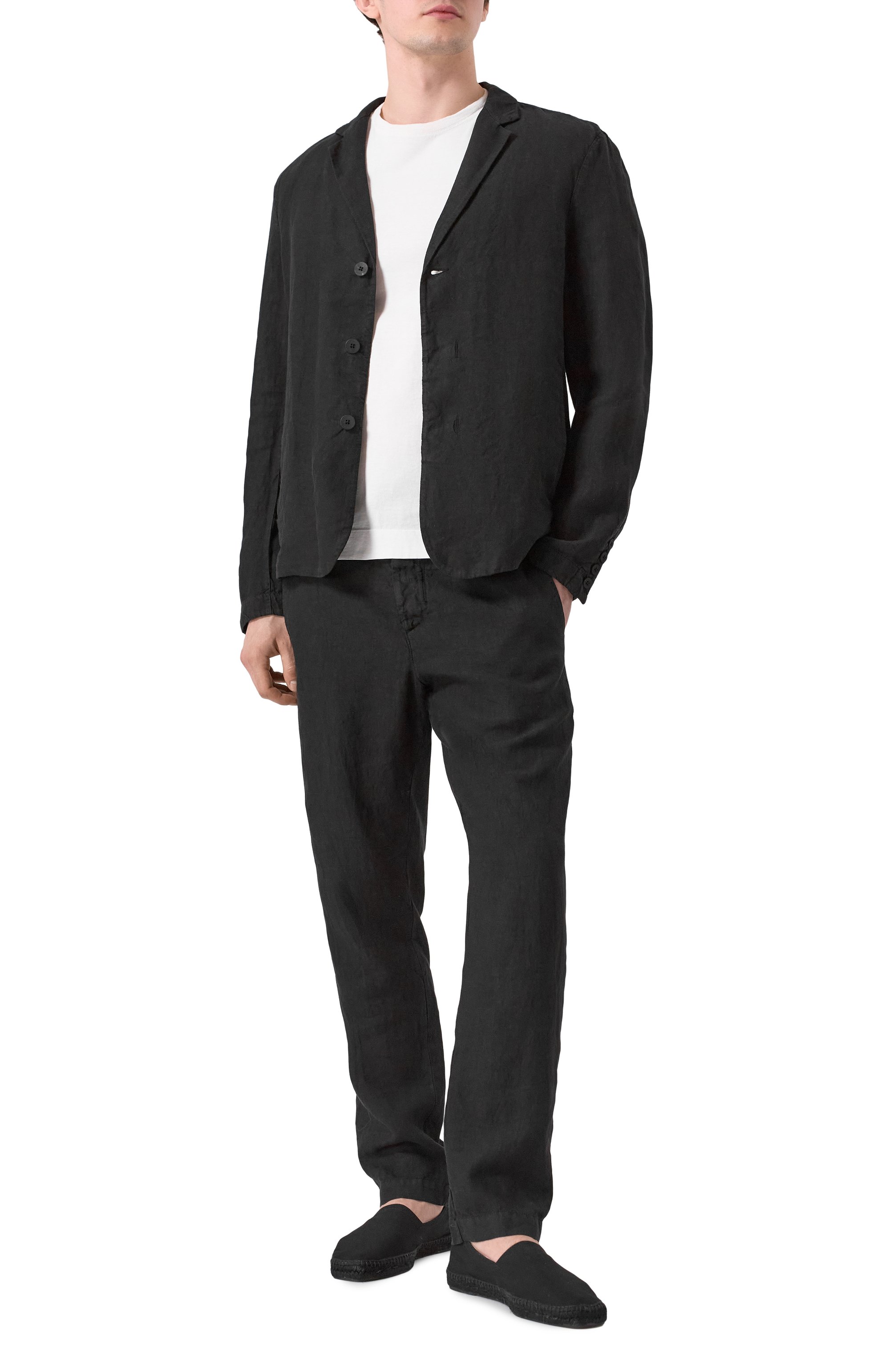 Льняной пиджак TRANSIT черного цвета по цене 69950 руб., арт. CFUTRZD134, фото 3 Льняной пиджак TRANSIT, арт. CFUTRZD134, фото 3